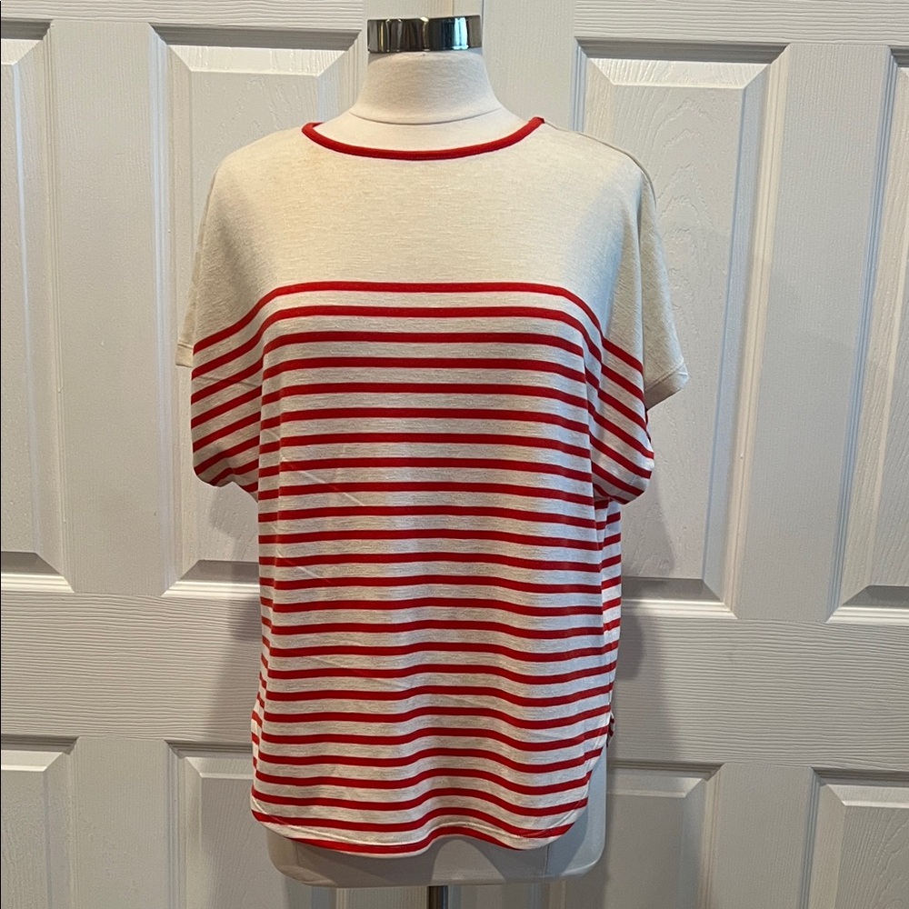 MAX STUDIO Striped Boatneck Dolman Sleeve Top